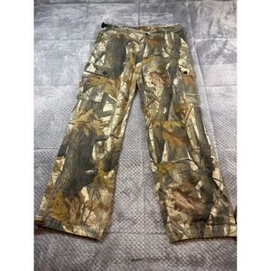 Guide Series Mens Realtree Hardwoods Camo Cargo Pants Size L Adjustable Waist